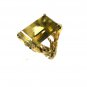 Huge Faux Citrine Costume Dinner Goldtone Ring Size 7 1/2 Unbranded 7615