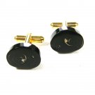Vintage 1/20th 12K Gold Filled. Goldtone Black ? Cufflinks Unbranded 73015