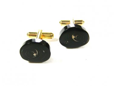 Vintage 1/20th 12K Gold Filled. Goldtone Black ? Cufflinks Unbranded 73015