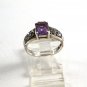 Sterling Silver Amythest & Marcasites Ring Size 7 1/4