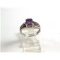 Sterling Silver Amythest & Marcasites Ring Size 7 1/4