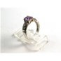 Sterling Silver Amythest & Marcasites Ring Size 7 1/4
