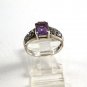 Sterling Silver Amythest & Marcasites Ring Size 7 1/4