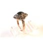 Sterling Silver & Black Onyx & Marcasites Ring Size 9 1/4