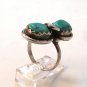 Signed Zuni Silver Turquoise Snake Ring Sz 8 1/2