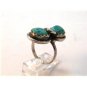 Signed Zuni Silver Turquoise Snake Ring Sz 8 1/2