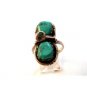 Signed Zuni Silver Turquoise Snake Ring Sz 8 1/2