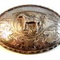 Vintage Mexican Alpaca Silver Horse Pony Western Cowboy Belt Buckle 5" X 3 1/2"