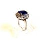 Vintage Sterling Silver & Deep Blue Sapphire CZs Ring Size 7 1/2