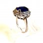 Vintage Sterling Silver & Deep Blue Sapphire CZs Ring Size 7 1/2