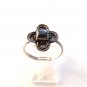 Vintage Sterling Silver & Black Onyx Ring Sz 8 1/2