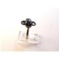 Vintage Sterling Silver & Black Onyx Ring Sz 8 1/2