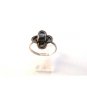 Vintage Sterling Silver & Black Onyx Ring Sz 8 1/2