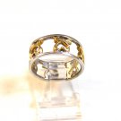 Vintage Sterling Silver 2 Tone Hearts Ring Size 7 3/4