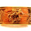 Vintage Gold Tone Western Cowboy Belt Buckle Old New Stock