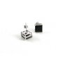 Sterling Silver & Clear Black CZ's Square Pierced Fashion Earrings 11052013b
