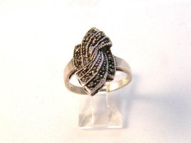 Vintage Sterling Silver & Marcasites Ring Size 8 1/4
