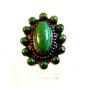 Signed Vintage Native American Silver & Turquoise Ring Size 7  545