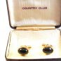 Vintage Country Club Gold Tone & Faux Fire Opal Cufflinks MIB