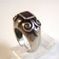 Vintage Gothic Sterling Silver & Amythest Heart Ring Size 9 1/4