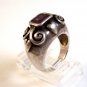 Vintage Gothic Sterling Silver & Amythest Heart Ring Size 9 1/4