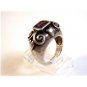 Vintage Gothic Sterling Silver & Amythest Heart Ring Size 9 1/4