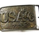 Vintage U.S.A. 76 Brass Belt Buckle Unbranded 73015