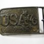 Vintage U.S.A. 76 Brass Belt Buckle Unbranded 73015