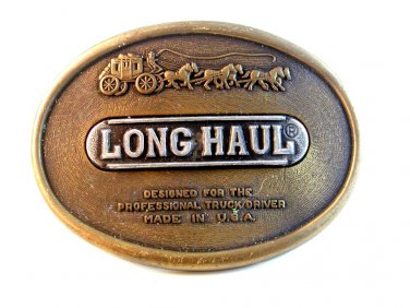 Vintage Long Haul Belt Buckle for Professional Truckers Made in U.S.A.
