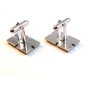Vintage Silver Tone & Black Initial M Cufflinks By Hickok U.S.A.