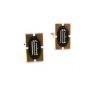 Vintage Silver Tone & Black Initial M Cufflinks By Hickok U.S.A.