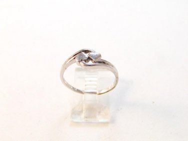 Vintage Sterling Silver Two 2 Heart Ring Size 8