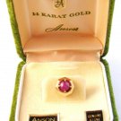 Vintage Anson 1950-60S Yellow Gold Sapphire Tie Tac - a