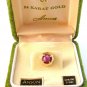 Vintage Anson 1950-60S Yellow Gold Sapphire Tie Tac - a