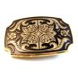 New Old Stock Gold Tone Black Enamel Western Cowboy Belt Buckle