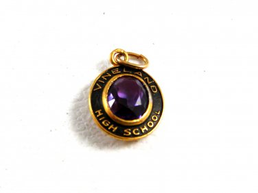 1960's Vineland High School New Jersey Amythest Charm No. 2 61814