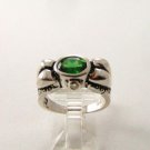 Vintage Sterling Silver & Green Spinel Ring Sz 8 1/4