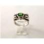 Vintage Sterling Silver & Green Spinel Ring Sz 8 1/4