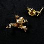 Vintage Frog with Faux White Pearl Back Goldtone Tie Tac Unbranded 72815