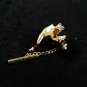 Vintage Frog with Faux White Pearl Back Goldtone Tie Tac Unbranded 72815