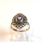 Vintage Sterling Silver & Amythest Ring Size 8