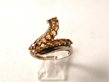 Vintage Sterling Silver & Citrine Ring Size 8