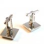 Vintage Silver Tone Cufflinks Signed Hickok U.S.A.