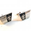 Vintage 1950's - 1960's Silver Tone Crown Cufflinks by Foster