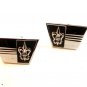 Vintage 1950's - 1960's Silver Tone Crown Cufflinks by Foster
