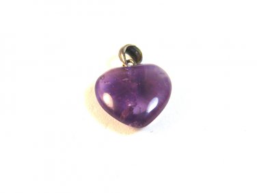 New Sterling Silver & Amythest Heart Pendant