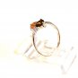 Sterling Silver & Orange Topaz Heart & Citrine Ring Size 8