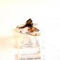 Sterling Silver & Orange Topaz Heart & Citrine Ring Size 8