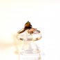 Sterling Silver & Orange Topaz Heart & Citrine Ring Size 8