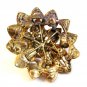 Vintage 1950's Gold Tone & Pink Rhinestone Brooch